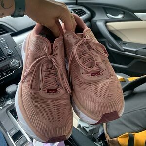 Pink Hoka running shoes size 11 womens